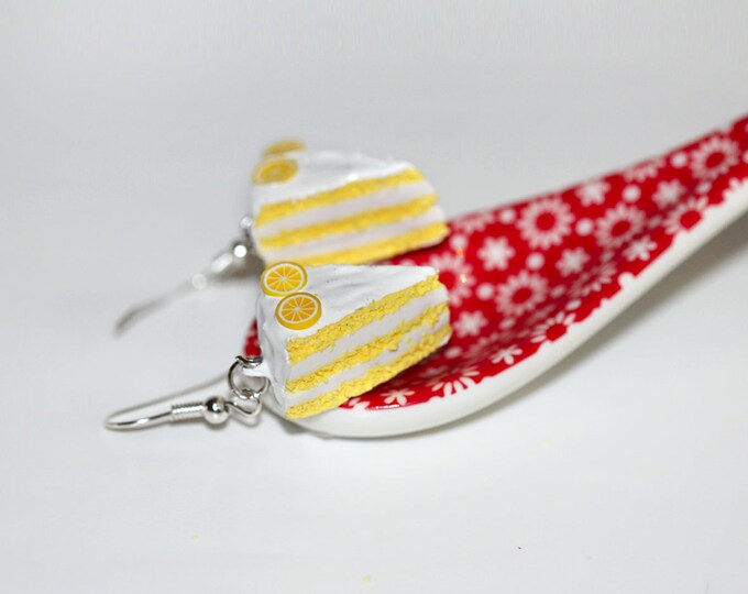 Lemon Cake Earrings Pastry Earrings Kawaii Earrings Etsy