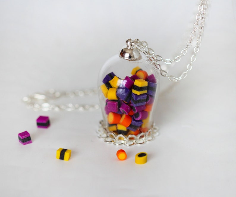 Candy Jar Necklace Licorice Jar Necklace Bottle Necklace Etsy