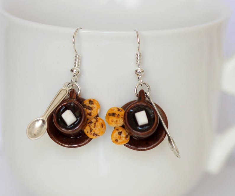 Cup of Coffee Earrings Coffee Earringscoffee Lover Etsy