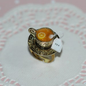 Tea Party Ring - Food Ring - Miniature Food Jewelry - Tea Party Jewelry - Tea Time Ring