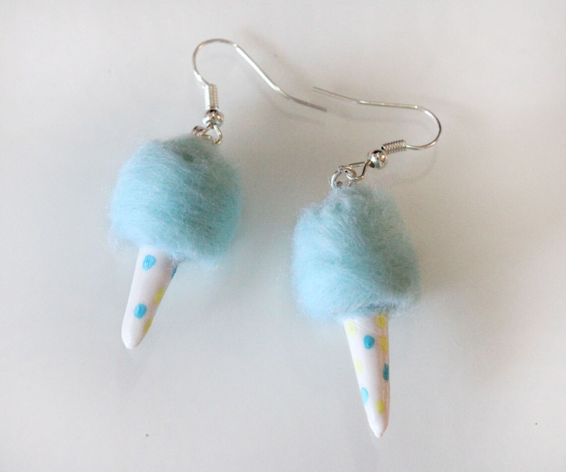 Cotton Candy Earrings Candy Floss Earrings Carnival Food Etsy