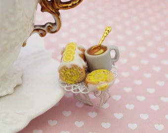 Lemon Roll Cake Ring  -  Miniature Food Jewelry - Food Ring - Kawaii Ring