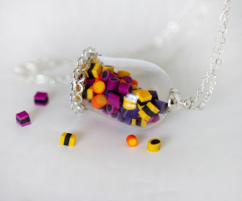 Candy Jar Necklace Licorice Jar Necklace Bottle Necklace Etsy