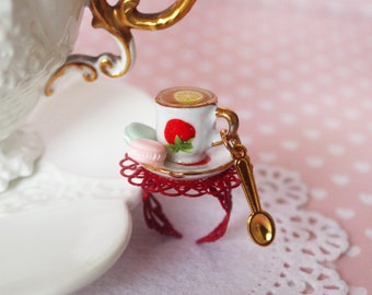 Tea Party Ring - Macaron Ring  - Macaroon Jewelry - Valentine jewelry -  Love Gift -Food Ring -Miniature Food Jewelry - Gift For Her