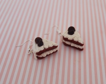 Cake Earrings -  Pastry Earrings - Kawaii Earrings - Chocolate Cake earrings