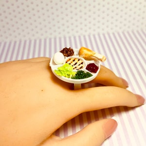 Passover Ring - Passover Jewelry - Seder Plate Jewelry - Seder Plate Miniature - Mini Jewish Food Jewelry-Passover Mini Food -Jewish Jewelry