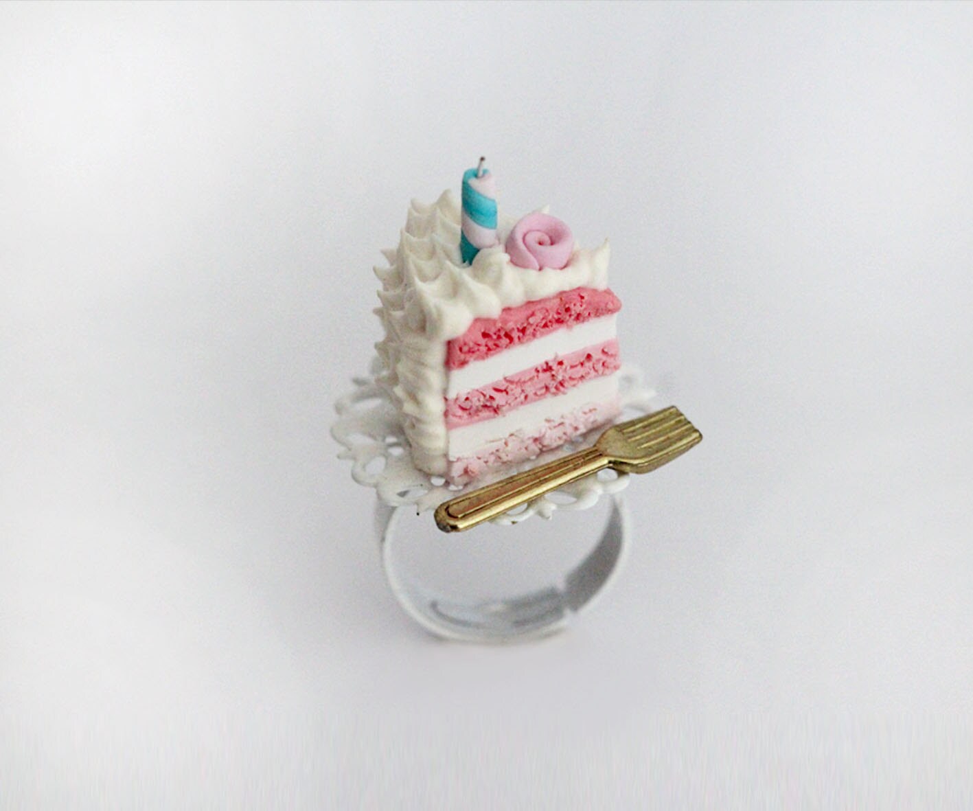 Birthday Cake Ring Birthday Gift Pink Cake Ring Food Etsy