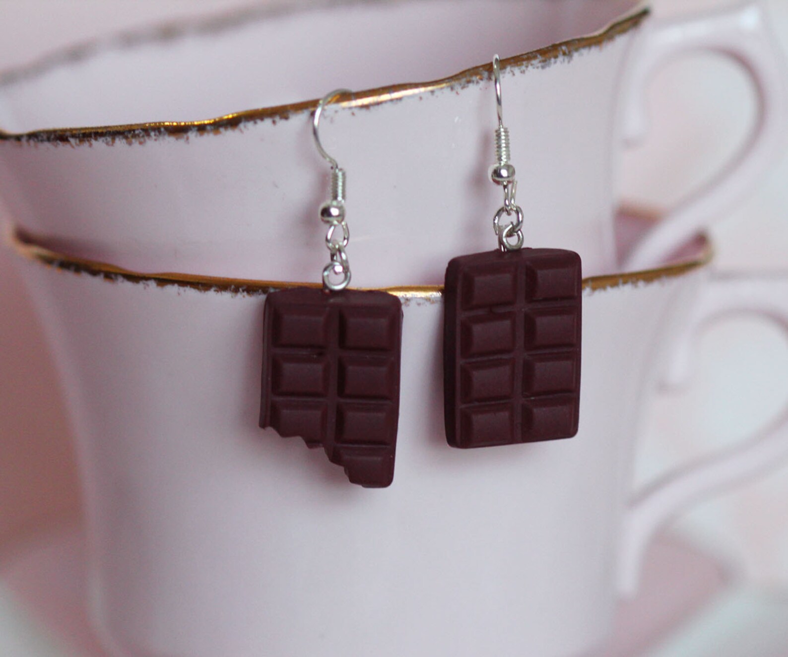 Chocolate Bar Earrings Polymer Clay Chocolate Earrings Etsy
