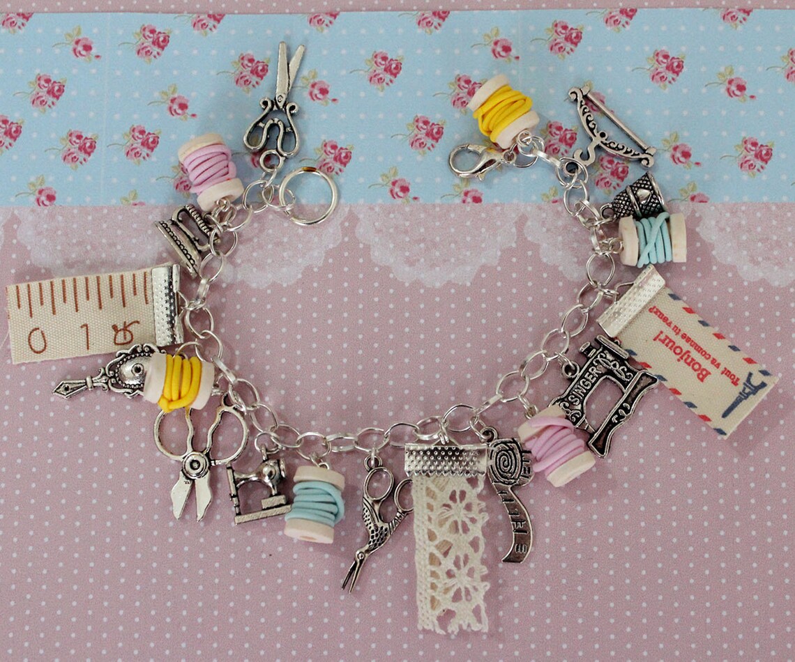 Sewing Charm BraceletFashion designer BraceletDress Maker Etsy