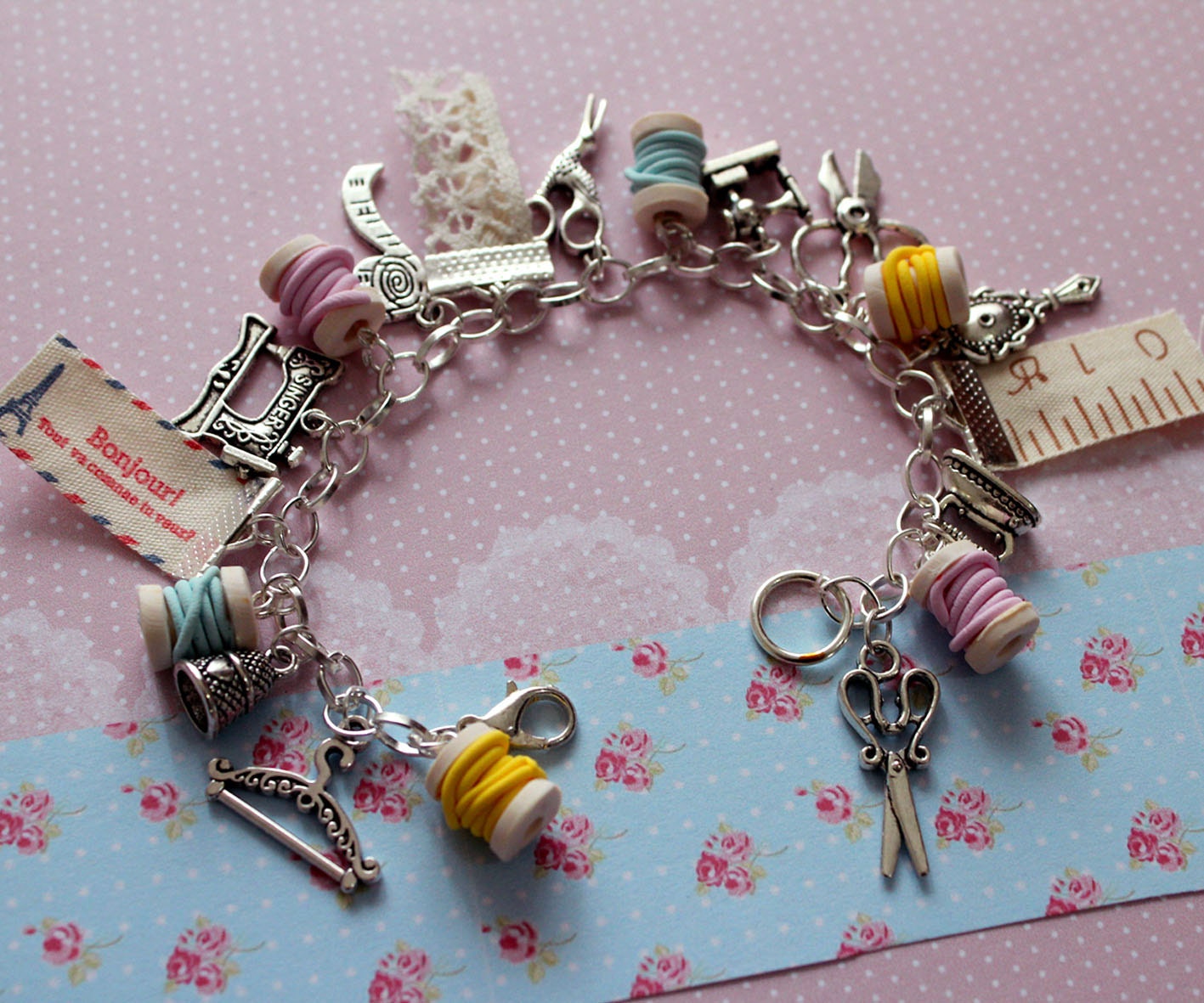 Sewing Charm BraceletFashion designer BraceletDress Maker Etsy