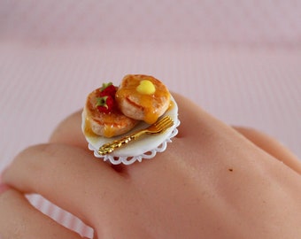 Pancake Ring - Japanese Pancake Jewelry- Breakfast ring-Breakfast Jewelry - Fluffy Pancake Ring - Pancake Jewelry - Food Ring - Gift For Her