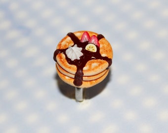 Pancake Ring - Pancake Jewelry - Breakfast ring - Breakfast Jewelry-chocolate Pancake Ring -Food Ring-Kawaii Jewelry-Gift For Her