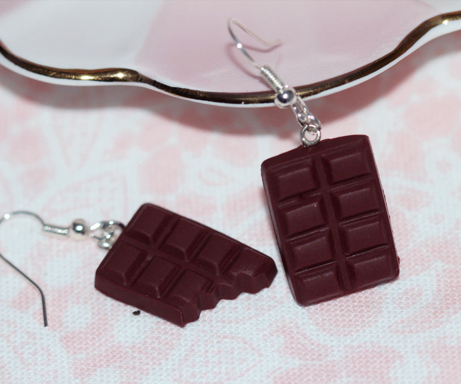 Chocolate Bar Earrings Polymer Clay Chocolate Earrings Etsy