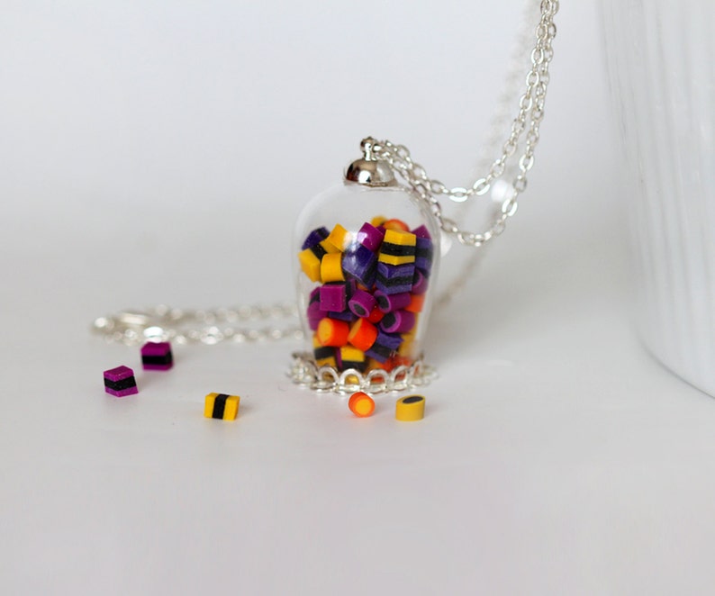Candy Jar Necklace Licorice Jar Necklace Bottle Necklace Etsy