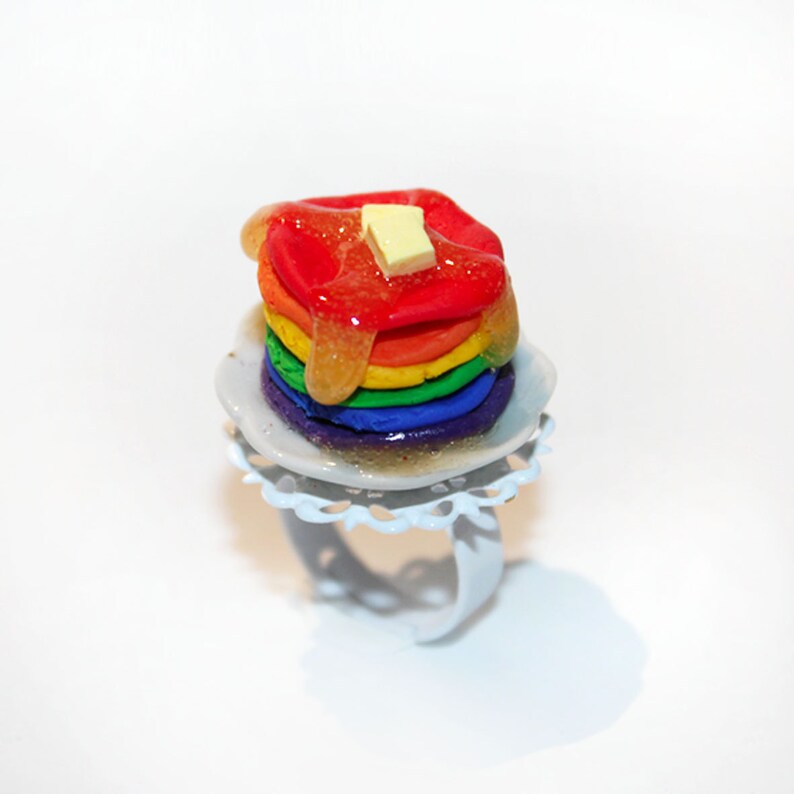 Rainbow Pancake Ring Breakfast Ring Miniature Food Jewelry Etsy