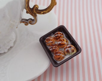 Cinnamon Roll Cake Ring  -  Pastry Ring - Cinnamon Bun Jewelry - Cinnamon Bun Ring -  Miniature Food Jewelry -  Food Ring - Kawaii Ring