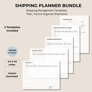 Versandplaner-Bundle für kleine Unternehmen, Versandverfolgung, Tracker (Instant Download)