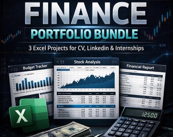 Pacchetto portafoglio finanziario entry-level / 3 progetti Excel per rafforzare il tuo CV, LinkedIn e le tue domande di tirocinio