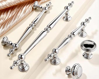 Brass Drawer Handle: Silver Cabinet Pulls, Kitchen Knob Pulls