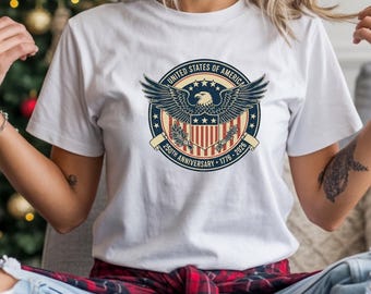 USA Eagle 250th Anniversary T-Shirt, Patriotic Heritage Tee