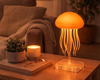 Lámpara LED multicolor con forma de medusa y mando a distancia | Luz nocturna decorativa para un ambiente acogedor | Lámpara de diseño pequeña para el dormitorio