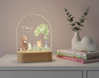 Lámpara de noche personalizada | Lámpara con nombre | Regalo para baby shower | Decoración para la habitación del bebé | Regalo de bautizo