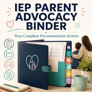 IEP Parent Binder Printable | Special Education Planner for Parents | Advocacy Organizer, Goal Tracker, IDEA Rights Guide, Digital Download