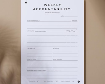 Weekly Accountability Planner Printable – No Time Blocking | Focus & Productivity PDF
