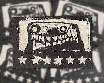 Atom Creature Patch, printed patch for jackets, bags, denim, punk patches, gothic patch