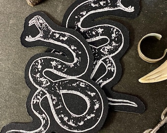 Snake Patches Pack | Two printed patches for jackets, bags, jeans | Punk, Gothic, Metal patches