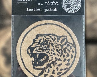 Jaguar Patch | Leather Sew-On Patch | Hand-Printed Patch
