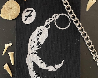 T-Rex Claw Patch | Printed Patch for Jackets, Bags, Jeans | Punk, Goth, Darkwave Patch