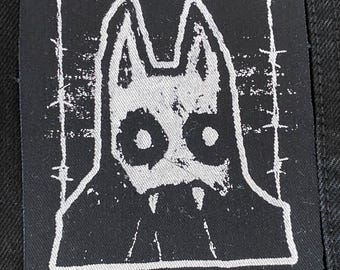 Bat + Barb Wire Patch | Printed Patch for Jackets, Bags, Jeans | Punk, Goth, Darkwave Patch