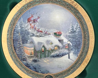 Thomas Kinkade Cherished Christmas Memories series plate-Dash Away All