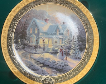 Thomas Kinkade Cherished Christmas Memories series plate-Blessings of Christmas