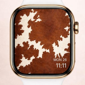 Esfera de piel de vaca para Apple Watch • Fondo de pantalla de estilo occidental (Descarga digital)