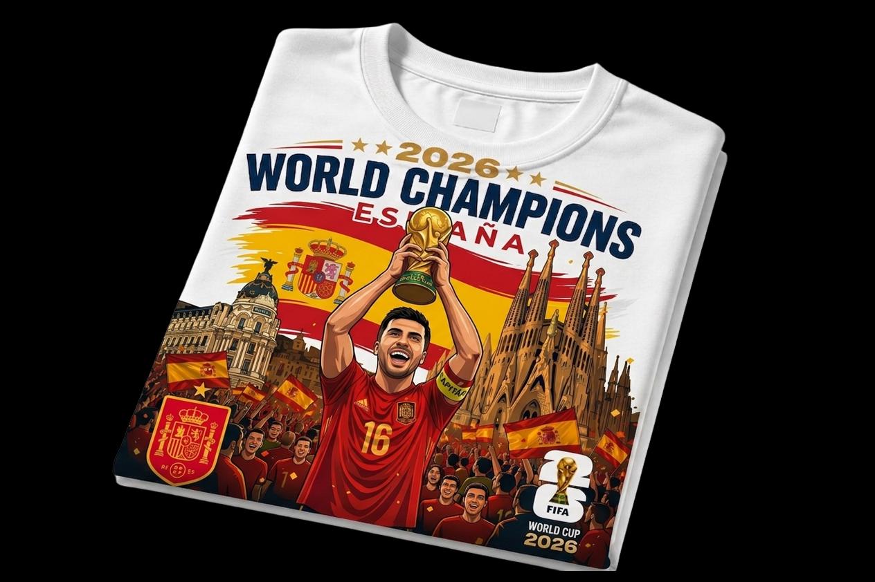スペイン2026ワールドカップ優勝ファンTシャツ、スペインサッカー