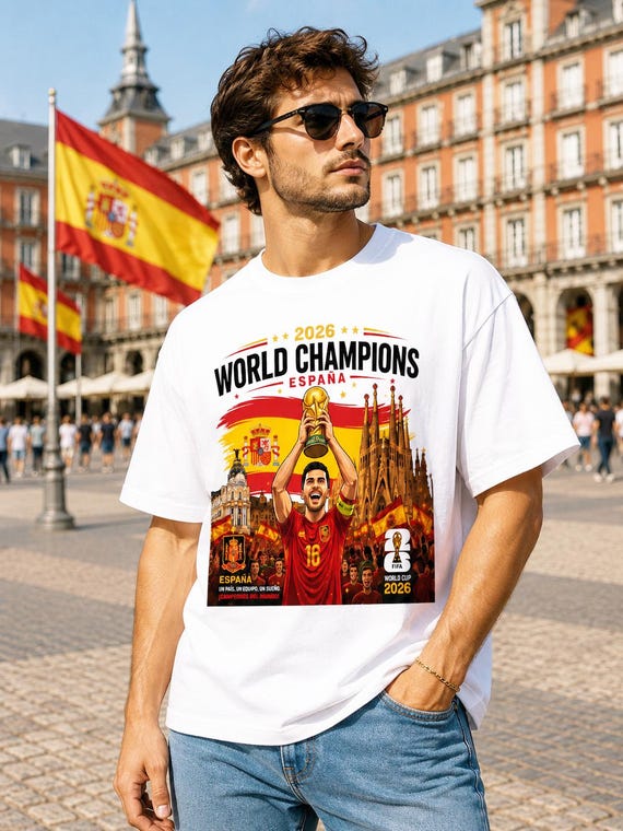 スペイン2026ワールドカップ優勝ファンTシャツ、スペインサッカー