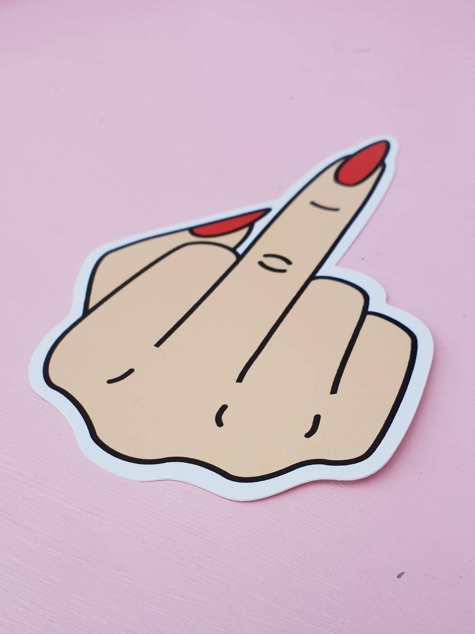 Middle Finger // Fuck You // Vinyl Sticker - Etsy, image size:980x1307