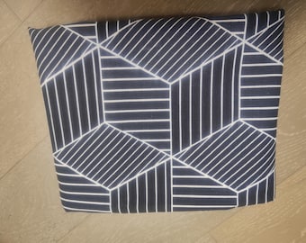 Clearance sale, black white color fabric, cotton linen blend fabric with geometry pattern,