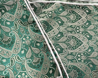 29inches Wide-Green Color Brocade Fabric With Pipa-Shapes Floral Motif For Gift