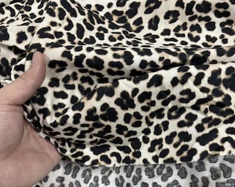 Printed leopard pattern cotton fabric, Summer dress fabric