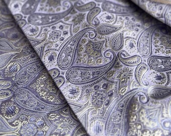 29inches Wide-Light Purple Color Brocade Fabric With Pipa-Shapes Floral Motif For Gift