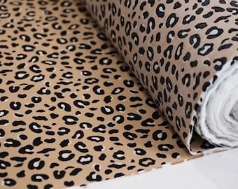 SALE, Printed leopard pattern cotton fabric, Summer dress fabric