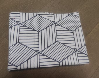 Clearance sale, Cotton linen blend fabric with geometric pattern,