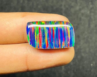Excellent Rainbow Fire Aurora Opal Doublet Gemstone, Size-25X15X7 Opal Cabochon, Opal Jewelry, Healing Crystal, Fire Opal Cabochon Jewelry