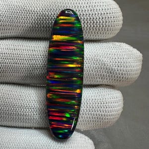 Premium Aurora Opal Gemstone, Opal Doublet Cabochon, Loose Opal Stone for Ring, Pendant & Necklace, Jewelry Making Supply,51x14x6 MM