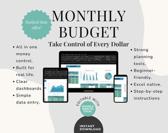 Google Sheets Budget Tracker Spreadsheet, Finance Planner, Expense Tracker Template, Monthly Budget Spreadsheet