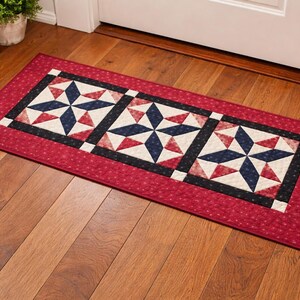 Twilight Star Table Runner  Pattern PDF by fat DgQuiltStudio