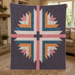 Voyager’s Star Quilt Pattern PDF – Modern Patchwork Design – Instant Download